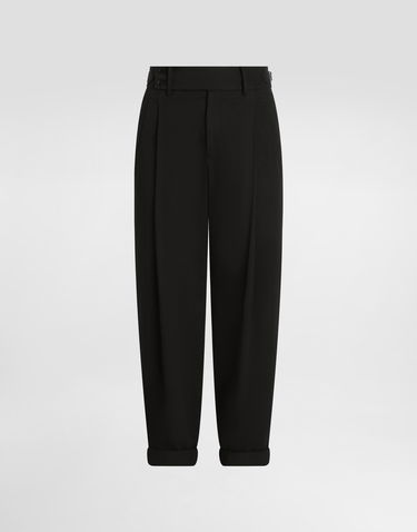 Bukser Dolce & Gabbana Dolce & Gabbana Cotton Twill Cuffed Pants Sort | GP11LTFU6X8N0000, 0
