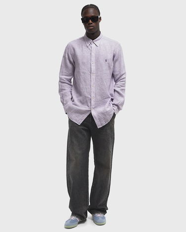 Skjorte Polo by Ralph Lauren Long Sleeve Striped Linen Button-Down Sport Shirt Lilla | 710968973006, 2