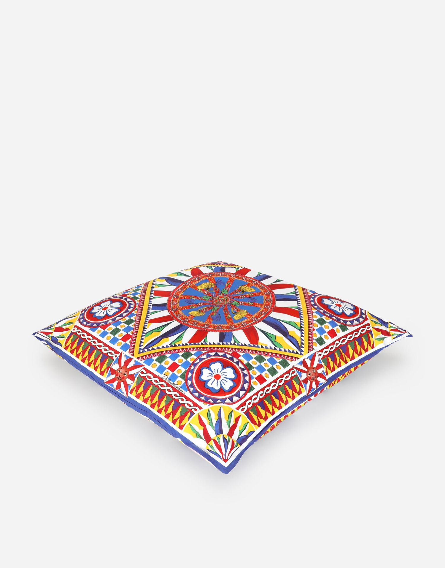 Home decor Dolce & Gabbana Intricate Geometric Wheel Print Canvas Cushion Large Onesize Flerfarvet | TCE003TCA97UC068, 1