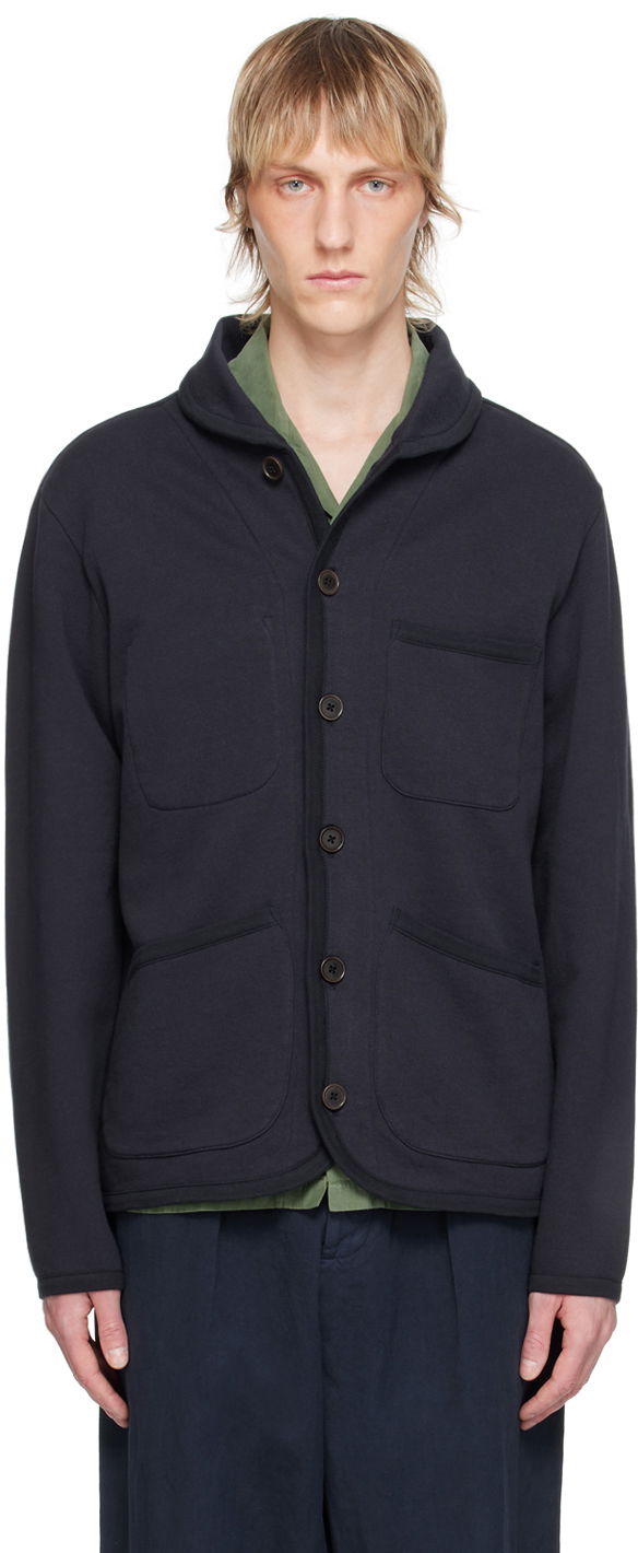 Jakke Universal Works Universal Works Button Jacket Mørkeblå | P3081