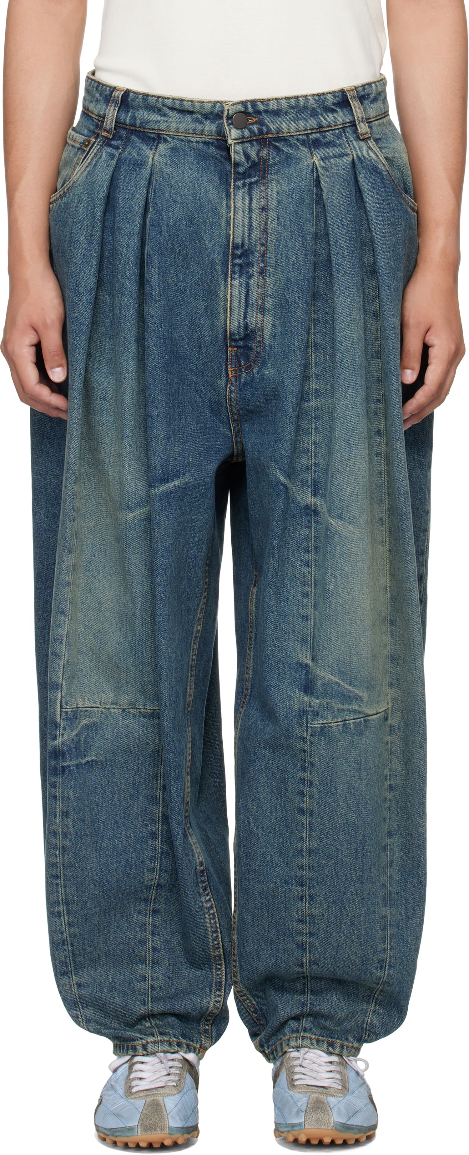 Jeans HED MAYNER Hed Mayner Pleated Denim Jeans Blå | HMMB67030A-HB251, 0