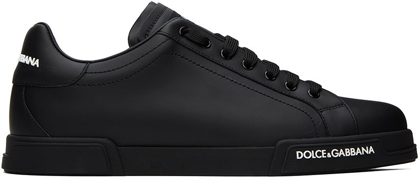 Sneakers og sko Dolce & Gabbana Black Portofino Sneakers Sort | CS2213AA335, 0