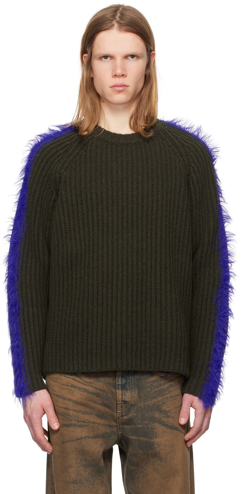 Sweater Diesel K-Tricky Ribbed Knit Sweater Grøn | A16580-0TKAT-5AF