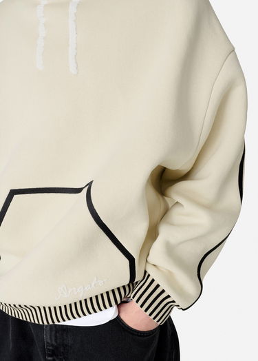 Sweatshirt AXEL ARIGATO Relaxed-Fit Hoodie with Striped Trim Beige | A2974003, 5