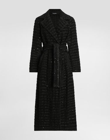 Frakker Dolce & Gabbana Dolce & Gabbana Tweed Coat with Micro-Sequin Embellishment Sort | F0W3FTHUMKNN0000, 0
