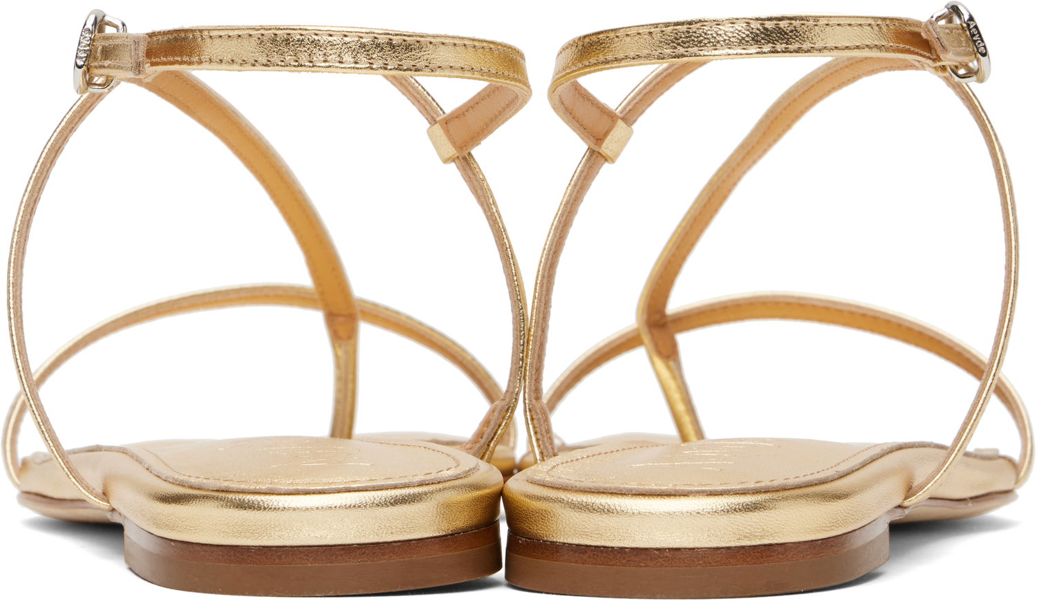 Tilbehør Aeyde Aeyde Ella Leather Toe-Post Sandals Metalisk | A11-FS-BERS8MFL-0121-902-007, 1