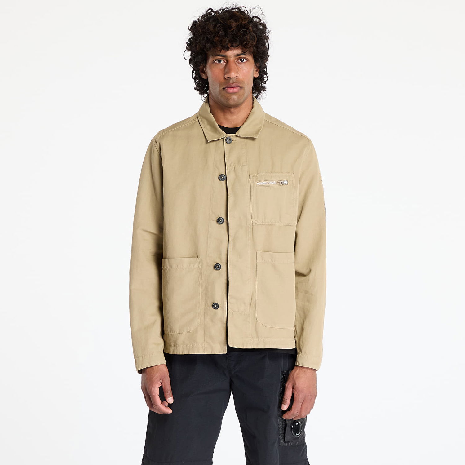 Jakke C.P. Company C.P. Company Cotton/Linen Overshirt Beige | 18CMOS200A006273G-305, 0
