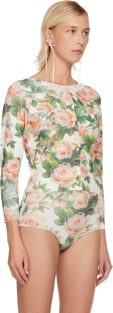 Sweater Simone Rocha Simone Rocha Shrunken Floral Knit Cardigan Flerfarvet | EMK1P 0668, 1
