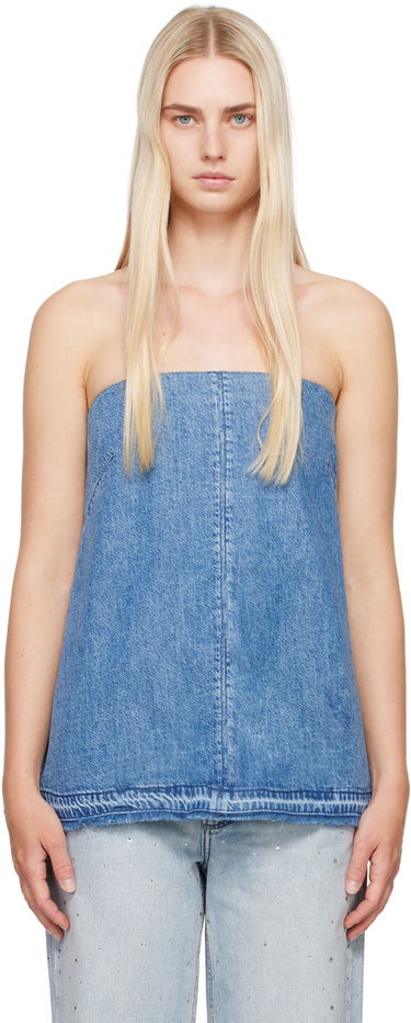 Tanktop rag & bone Rag & Bone Women's Aurora Denim Tube Top Blå | WDD24P1470FQDE, 0