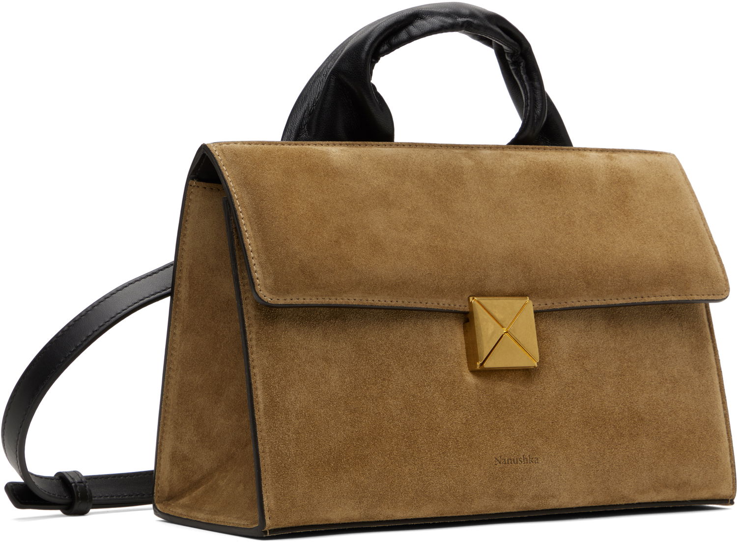 Håndtaske Nanushka Nanushka Sandi Lock Suede Bag Brun | NW25CRBG09477, 1