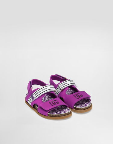 Tilbehør Dolce & Gabbana Dolce & Gabbana Majolica-Print Cork Footbed Sandals Lilla | D11331AA975I03TN, 1