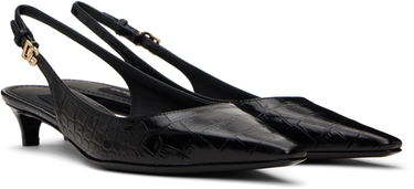 Sneakers og sko Dolce & Gabbana Calfskin Slingback Heels Sort | CG0804 A5491, 3