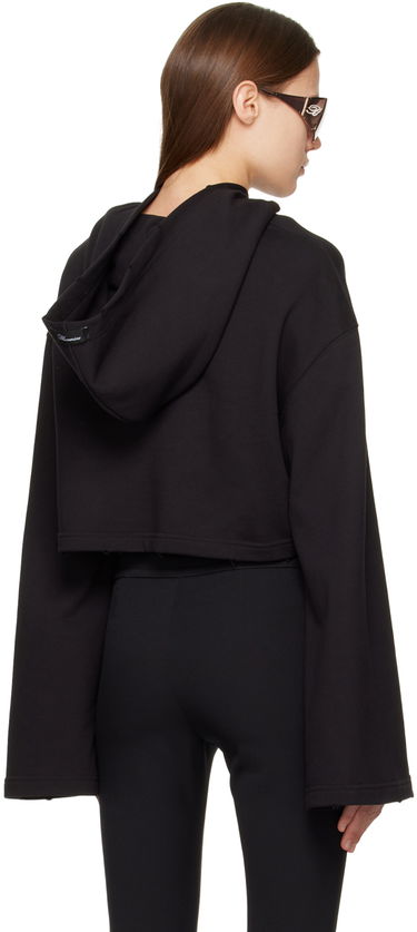 Sweatshirt Blumarine Blumarine Cropped Embellished Hoodie Sort | P322F017A, 2