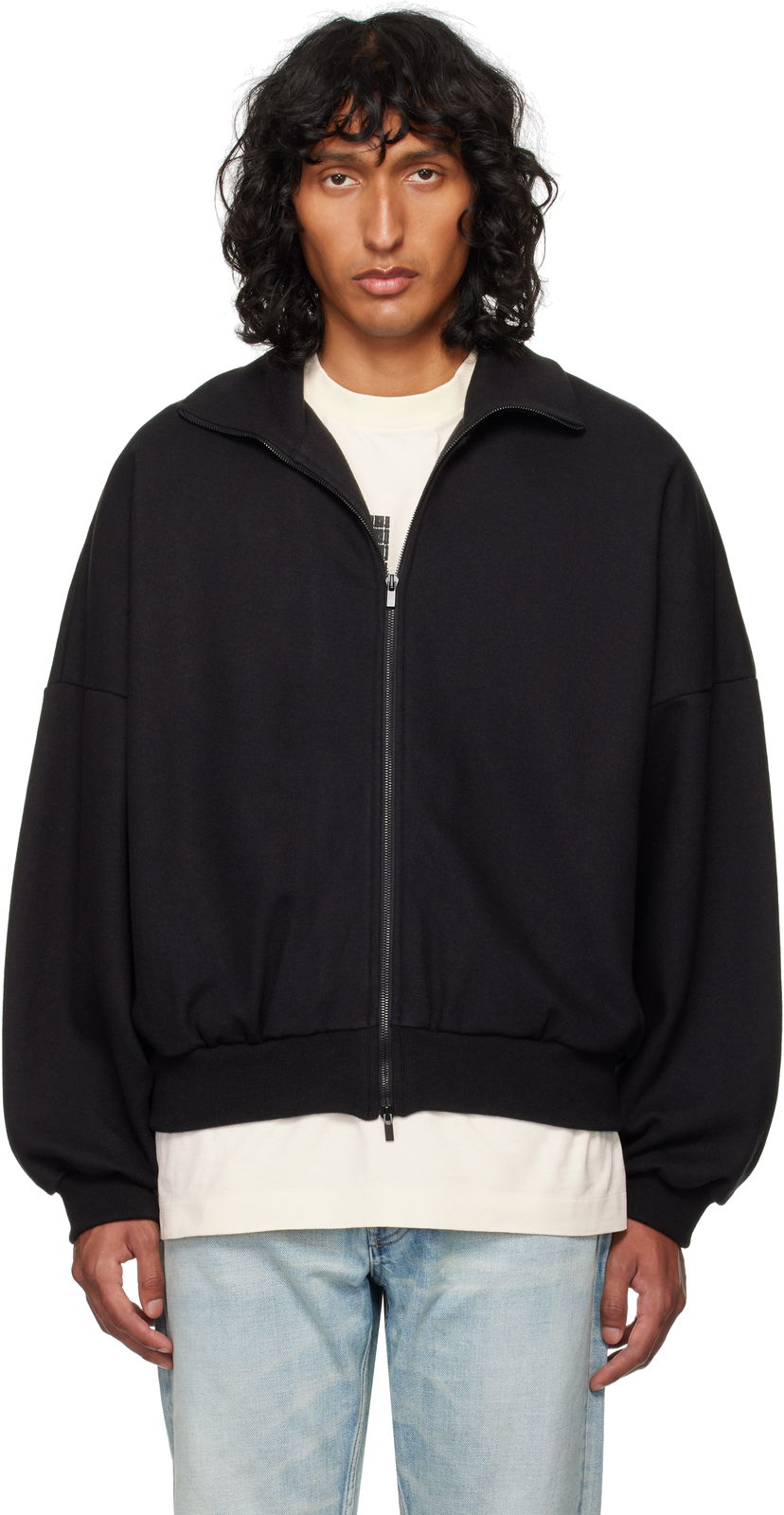 Bomberjakke Fear of God Cotton Wool High Neck Jacket Sort | FG24FW30-025CWT