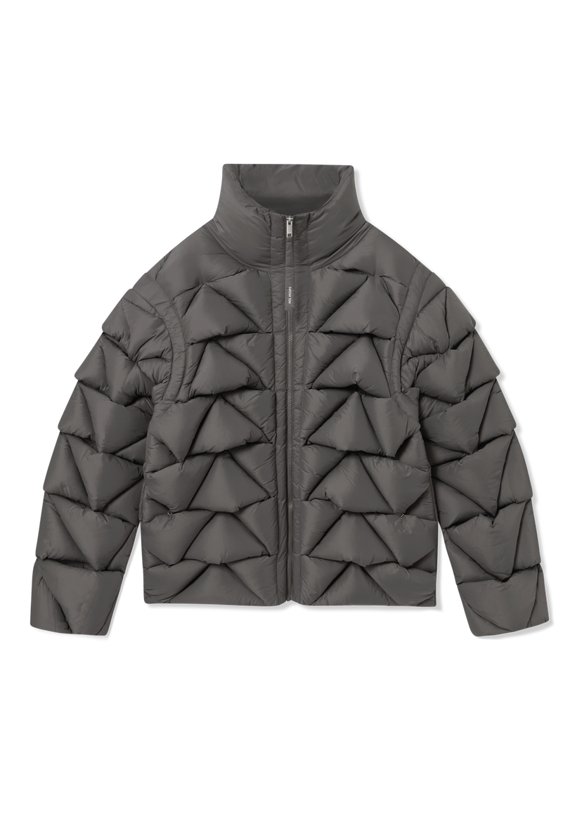 Puffer jakke AXEL ARIGATO Geometric Quilted High-Neck Puffer Jacket Grå | A3125001