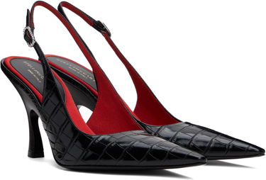 Sneakers og sko Stella McCartney Elsa Pointed Toe Slingback Heels Sort | 810524AP0AU0, 3