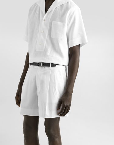 Shorts Dolce & Gabbana Dolce & Gabbana Gabardine Shorts With Double Darts Hvid | GP10WTFUFNVW0800, 3