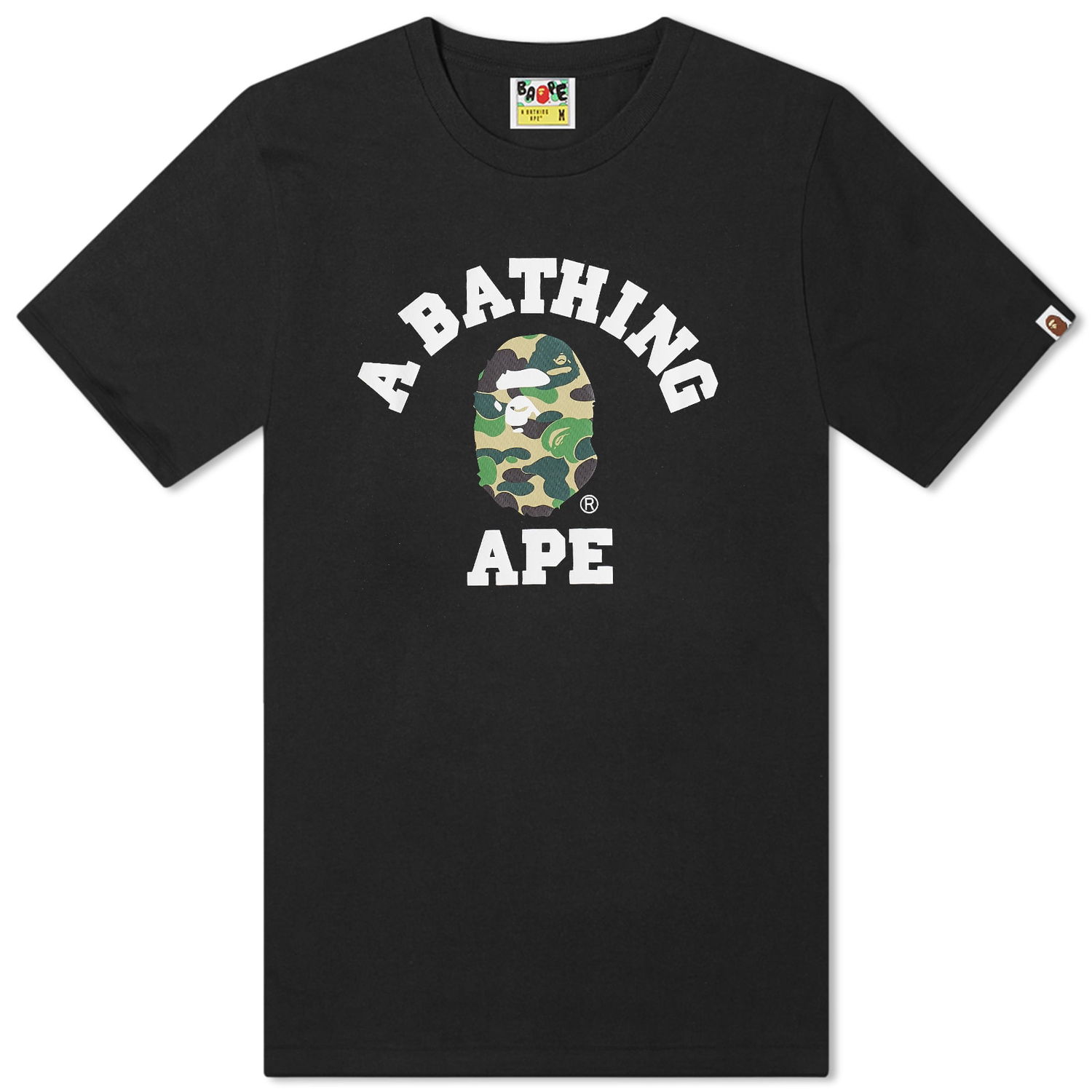 T-shirt BAPE ABC Camo College T-Shirt Black/Green Sort | 001TEJ301005M-BLKGRN, 0