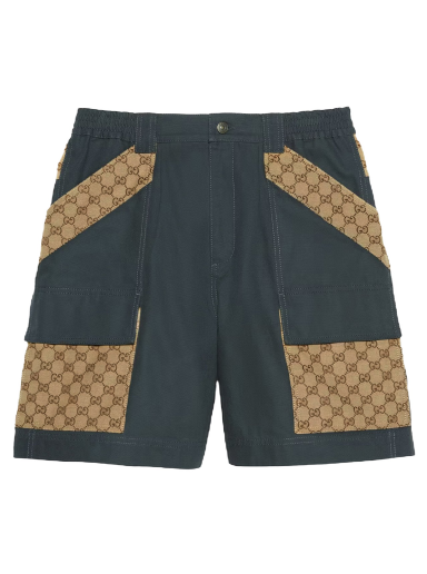 Shorts Gucci Cotton Canvas Bermuda GG Insert Shorts Grå | 742850 XDCEY 1168