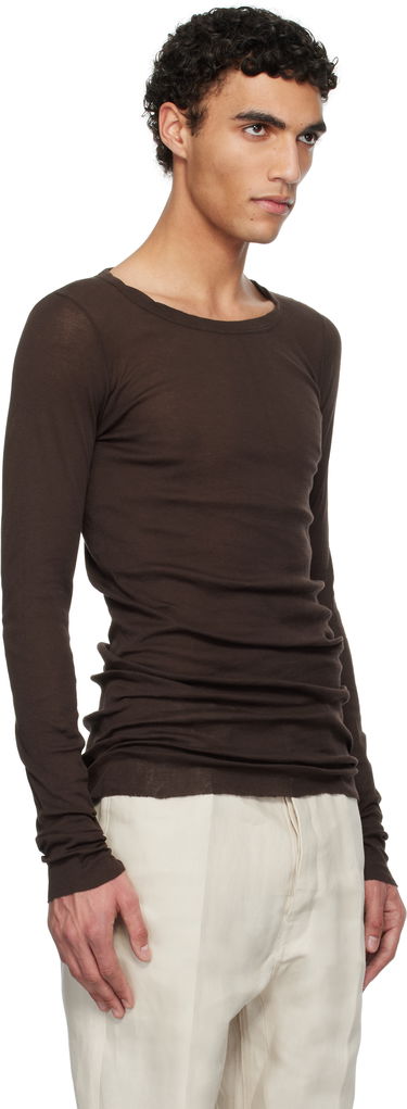 Sweater Rick Owens Rick Owens Hollywood Rib Long Sleeve T-Shirt Brun | RU01E5250 MR, 1