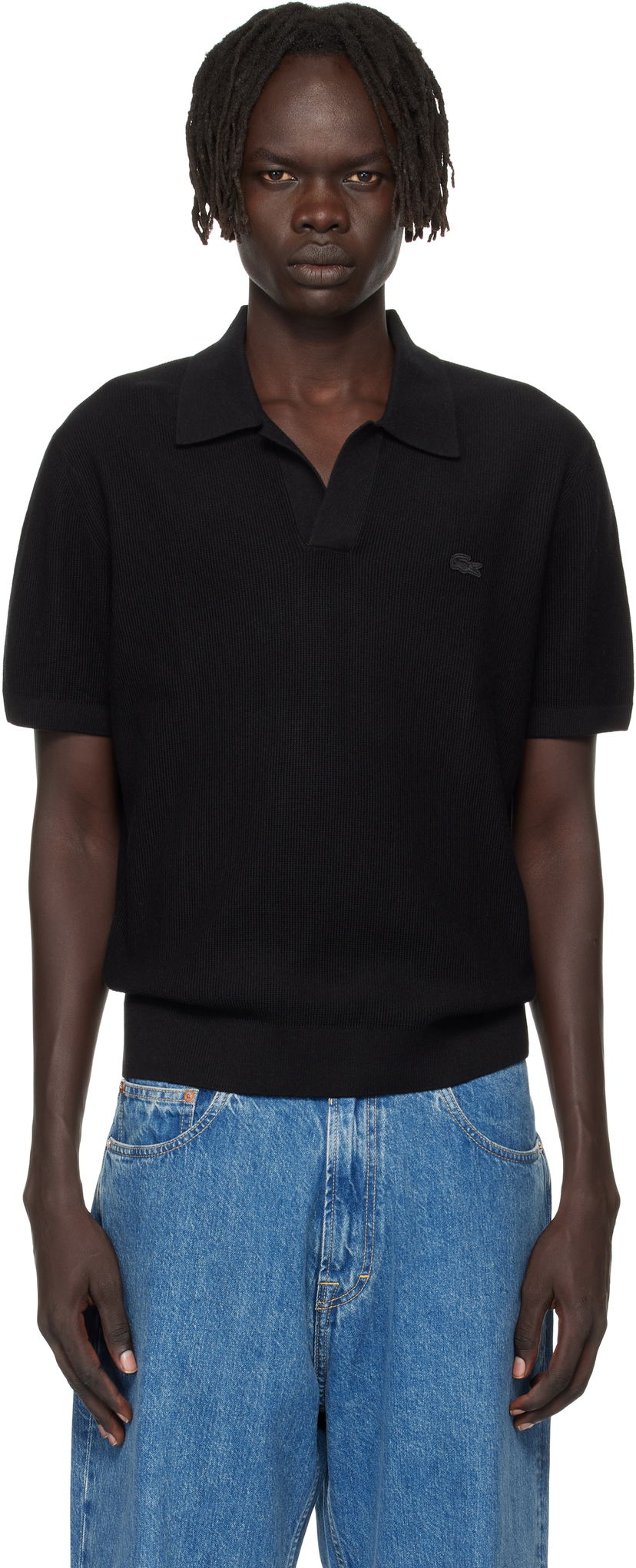 Polo skjorte Lacoste Lacoste Open Collar Polo Sort | AH5186_031