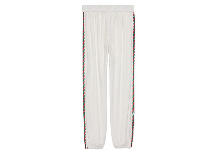Joggingbukser Gucci Interlocking G Embroidery Track Pants White Hvid | 690472 Z8AXZ 9743