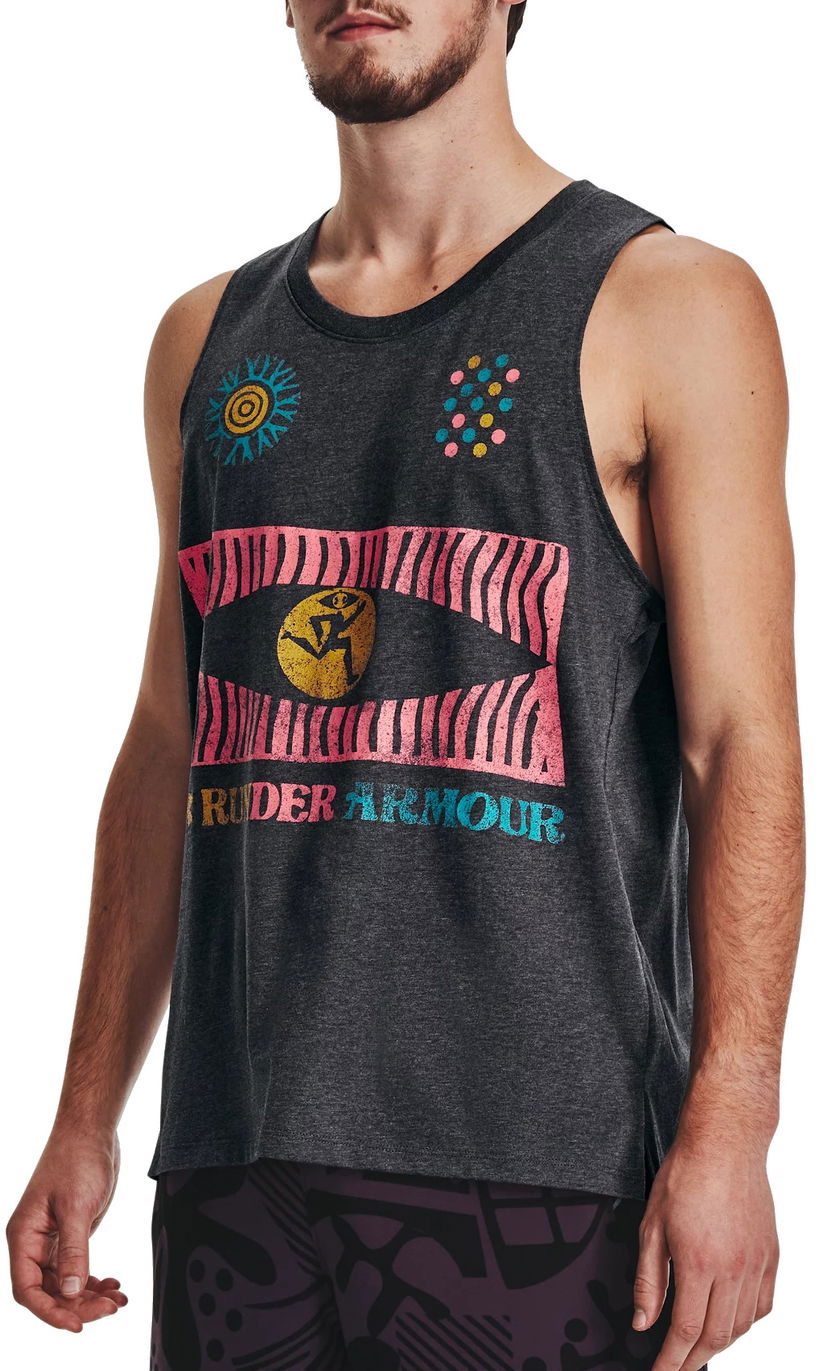 Tanktop Under Armour Graphic Tank Top We Run in Peace Flerfarvet | 1376985-001