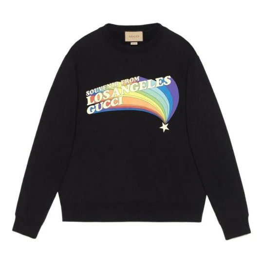 Sweatshirt Gucci Souvenir From Los Angeles Sweatshirt Black Sort | 626990 XJEIN 1082, 0