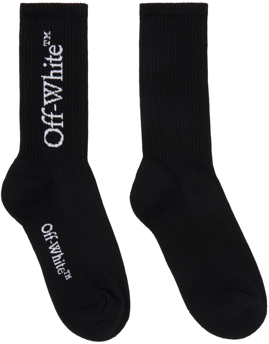 Sokker Off-White Off-White Mid Calf Socks with Logo Sort | OMRA085C99KNI0011001, 0