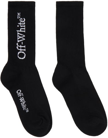 Sokker Off-White Off-White Mid Calf Socks with Logo Sort | OMRA085C99KNI0011001, 0