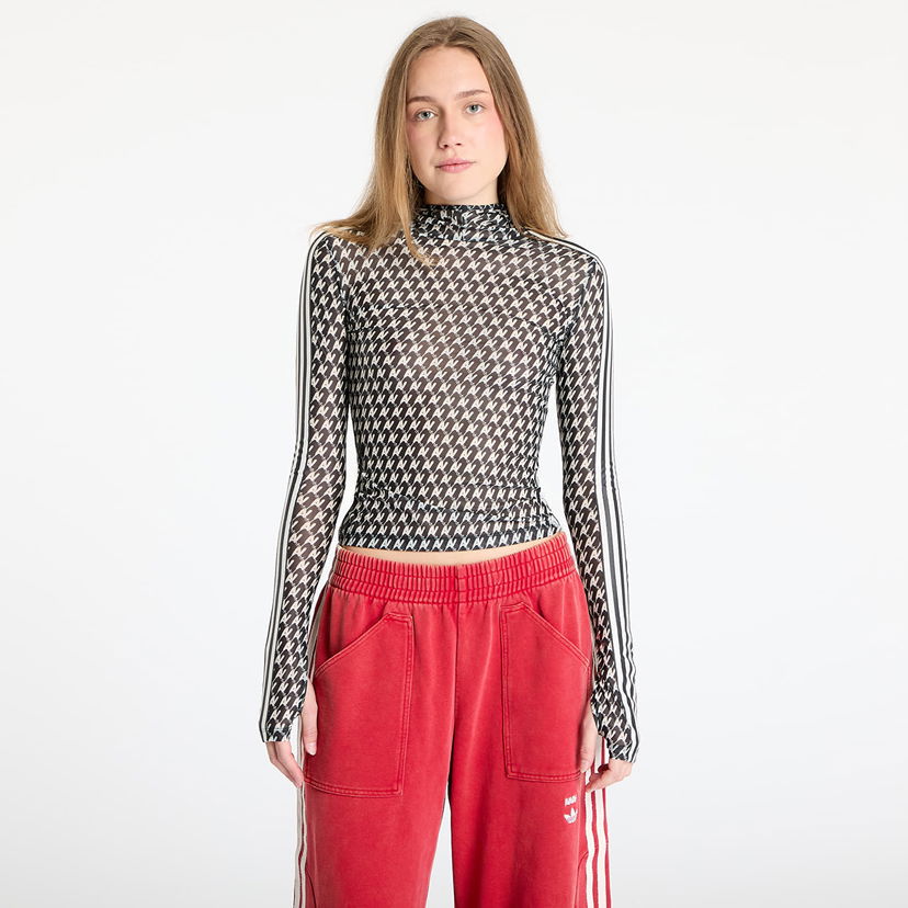 Crop top adidas Originals adidas x Avavav Mesh Aop Long Sleeve Top Sort | JP4854