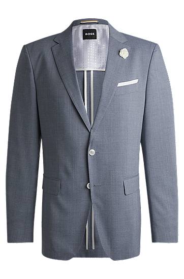 Jakke BOSS Slim-Fit Patterned Wool-Blend Suit Jacket Blå | 50540712, 0