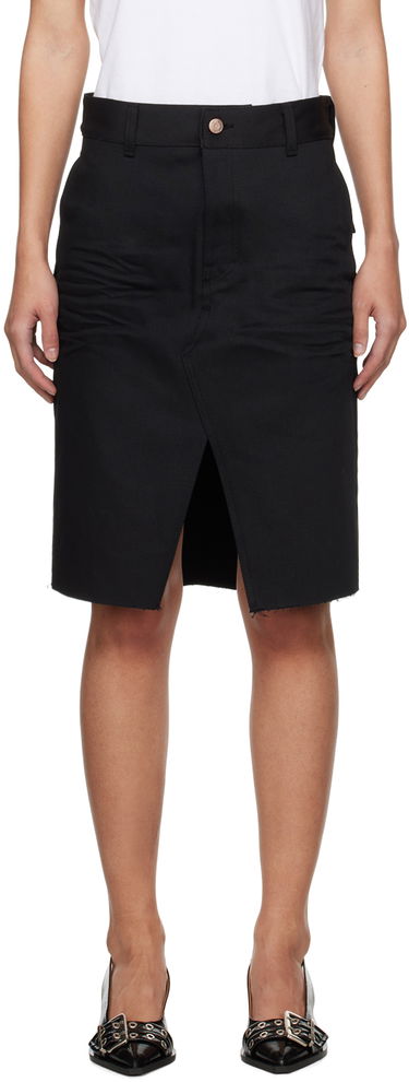Nederdel We11done We11done Raw Edge Midi Skirt Sort | WD-DS0-24-303-W-BK, 0