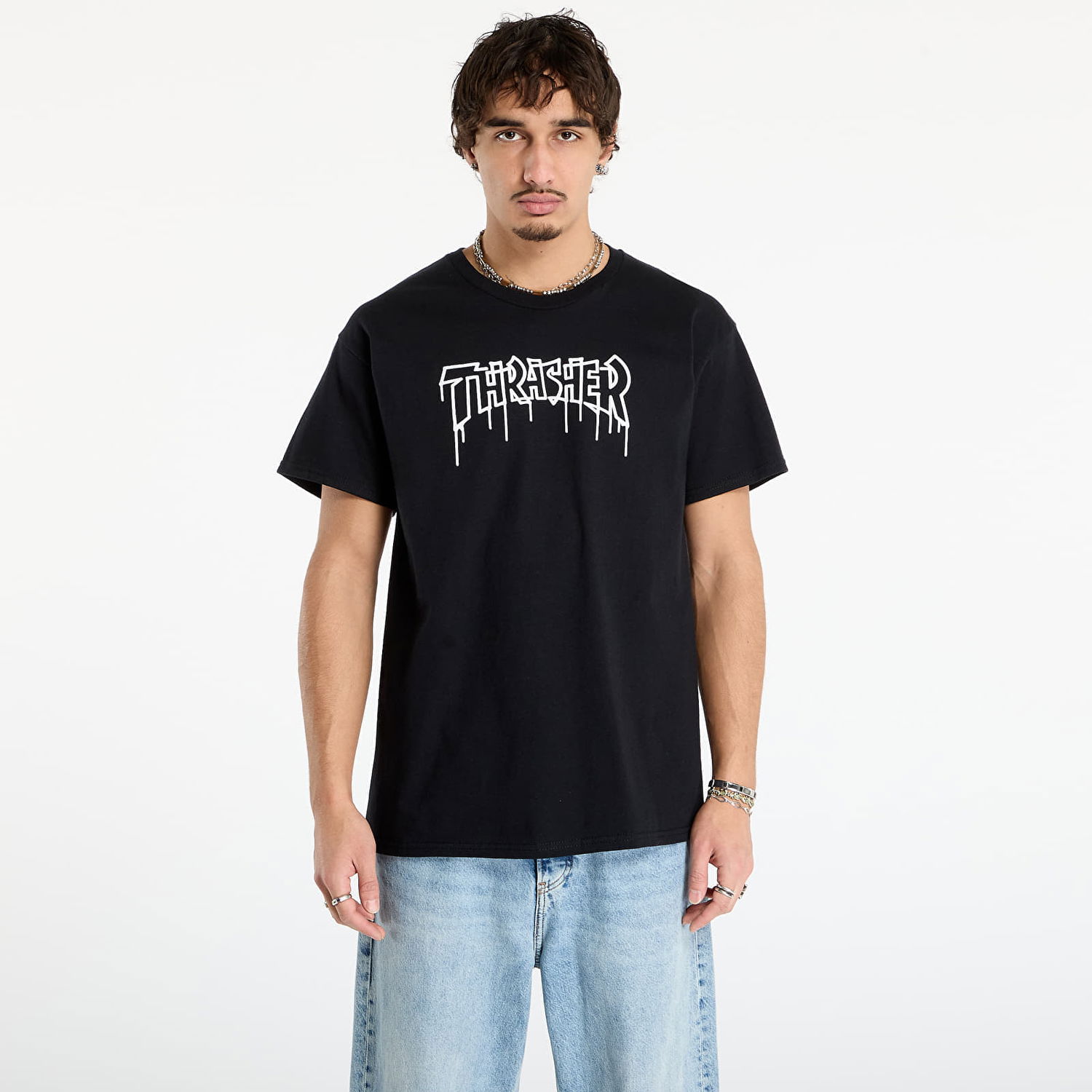 T-shirt Thrasher One-liner T-Shirt Sort | 145777, 0