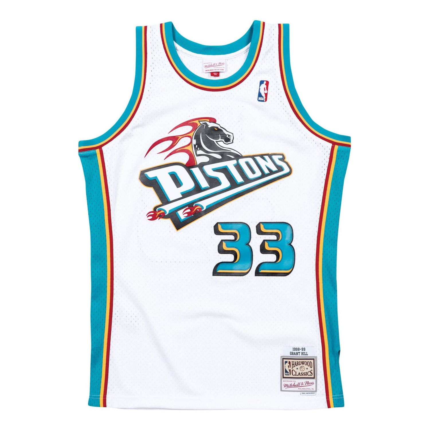 Jersey Mitchell & Ness NBA Detroit Pistons 1998-99 Swingman Jersey 'Grant Hill 33' Hvid | SMJYCP19211-DPIWHIT98GHI, 0