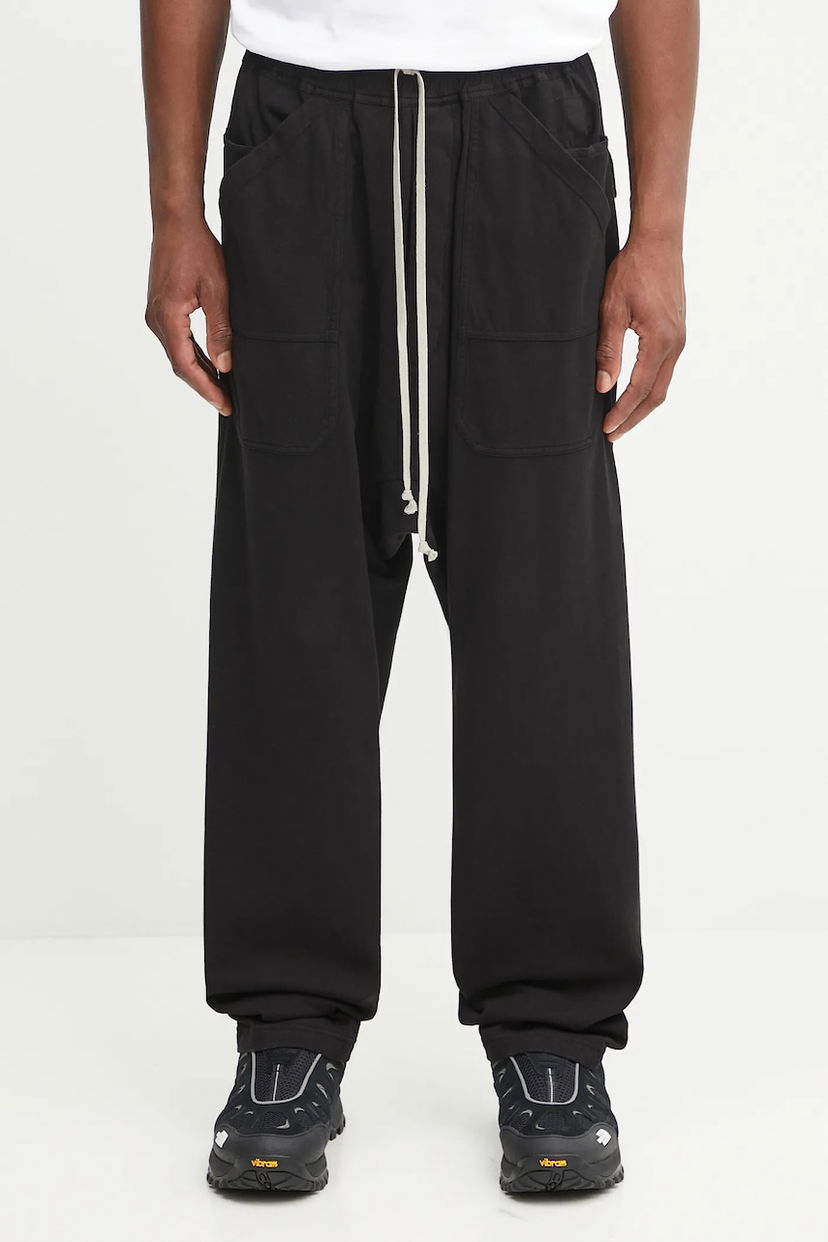 Joggingbukser Rick Owens Rick Owens DRKSHDW Classic Cargo Drawstring Cotton Sweatpants Sort | DU02E7370.RIG