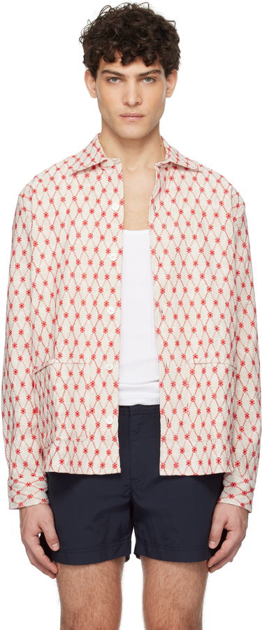Skjorte Orlebar Brown Orlebar Brown Barkley Embroidered Resort Shirt Beige | 280047, 0