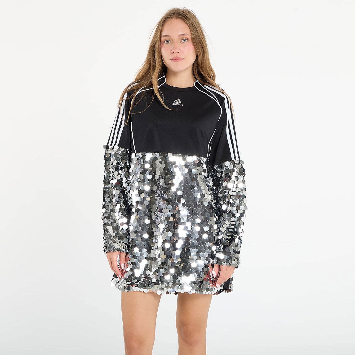 Kjole adidas Originals Adilenium Season 4 Teamgeist Sequins Mini Dress Sort | KE9798, 0