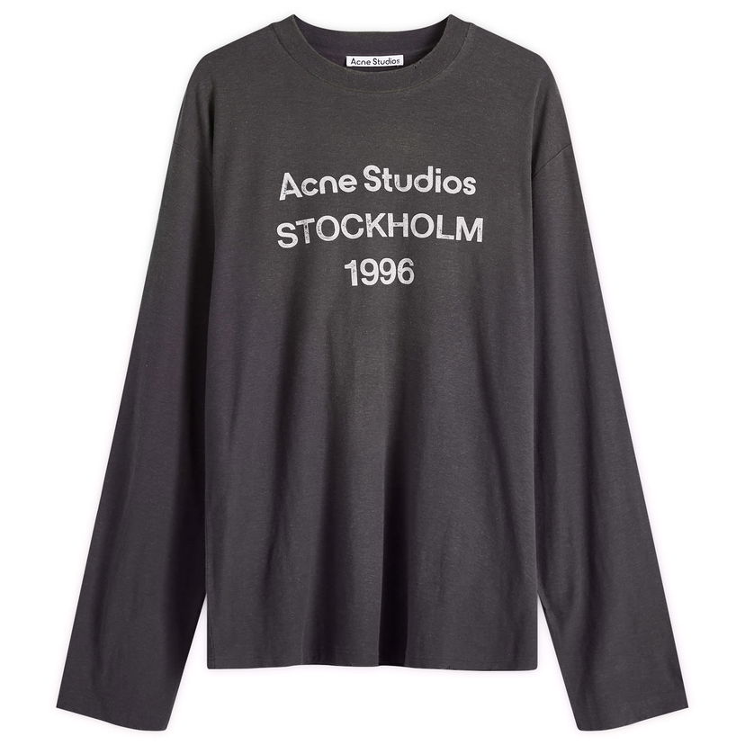 T-shirt Acne Studios Edden 1996 Logo Long Sleeve T-Shirt Sort | CL0197-BM0