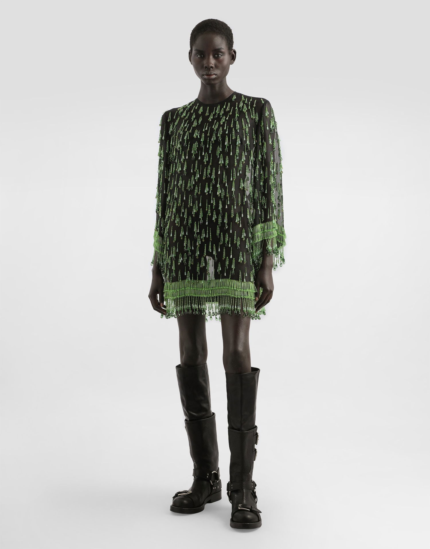 Kjole Dolce & Gabbana Dolce & Gabbana Embroidered Organza Flared Mini Dress Grøn | F60EHZGDDG2S8400, 1