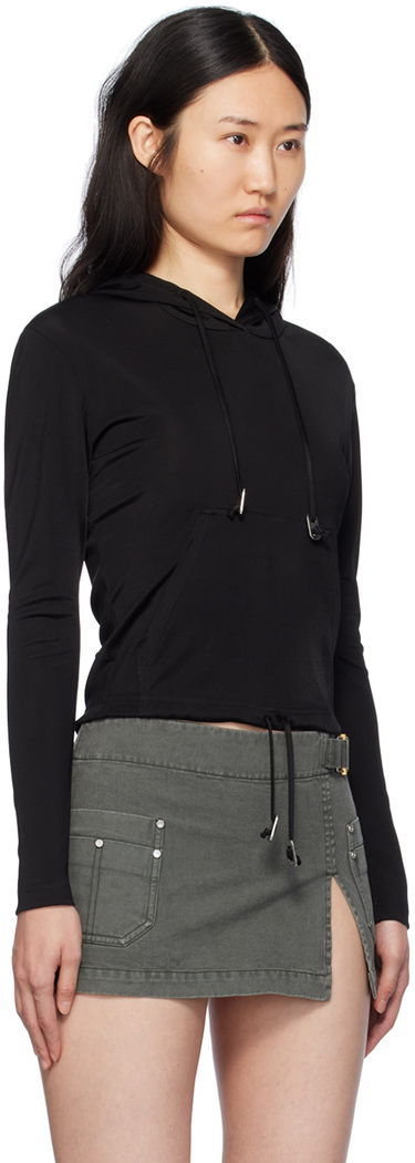 Sweatshirt Dion Lee Lustrous Shrunken Hoodie Grå | C3164PS24, 4
