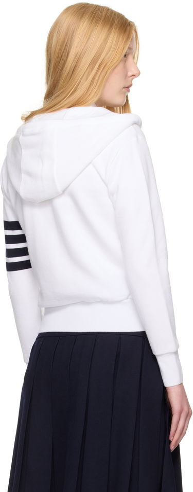 Sweatshirt Thom Browne Thom Browne Classic Zip Up Hoodie Hvid | FJT400A-00535, 2