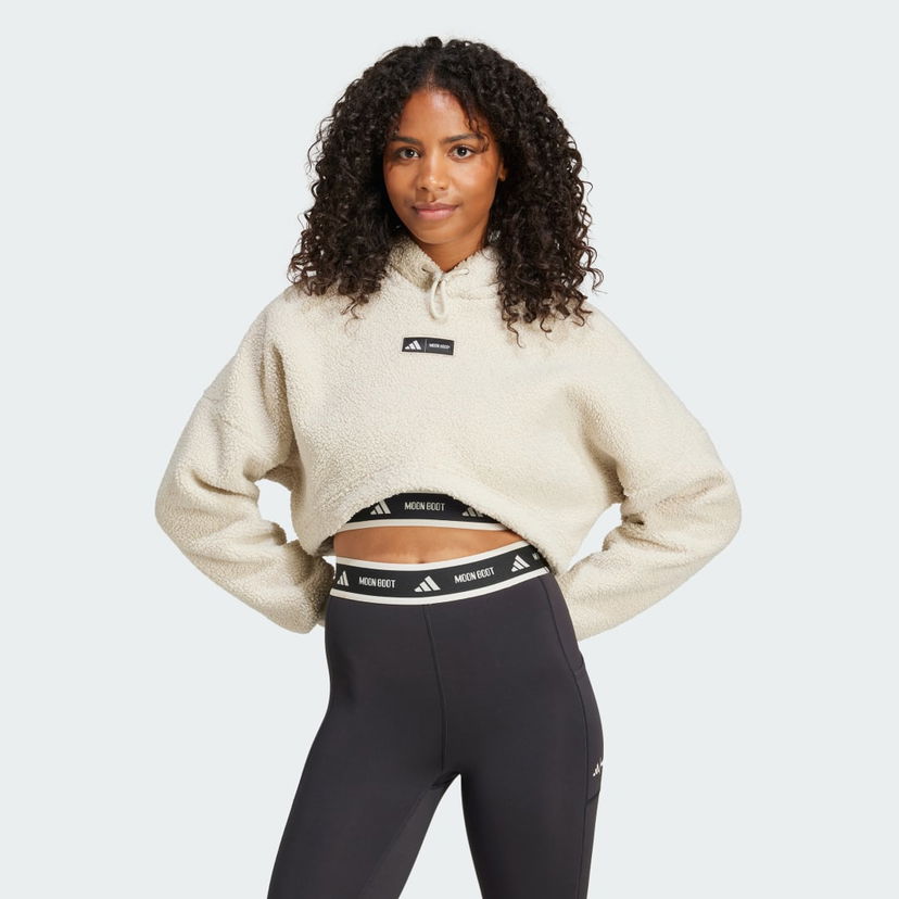 Sweatshirt adidas Performance MOON BOOT Cropped Fleece Hoodie Hvid | IY8050