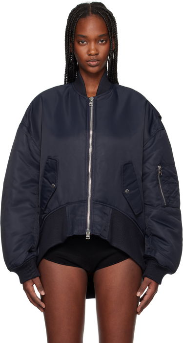 Bomberjakke JW Anderson JW Anderson Oversized Bomber Jacket with Curved Hem Mørkeblå | JK0381-PG1696, 0