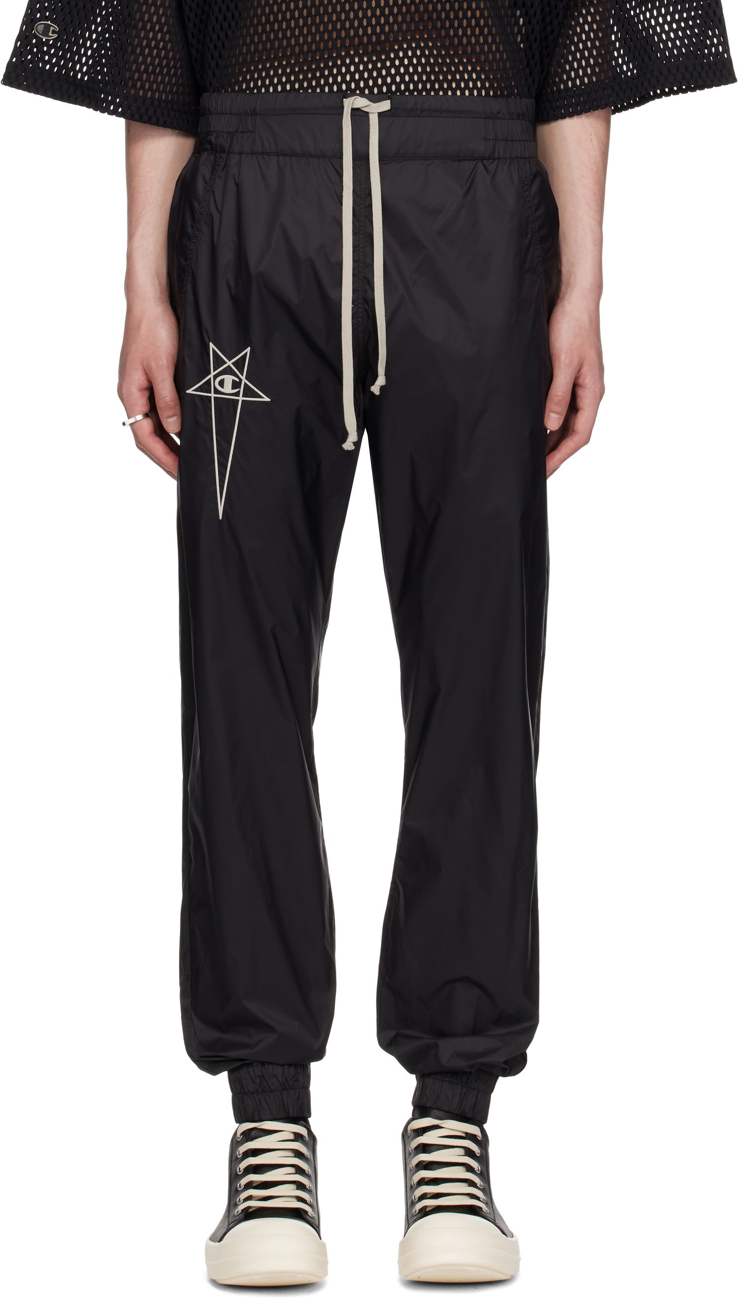 Joggingbukser Rick Owens Rick Owens Champion Edition Joggers Sweatpants Sort | CM01E1686 CHNY NYLON, 0
