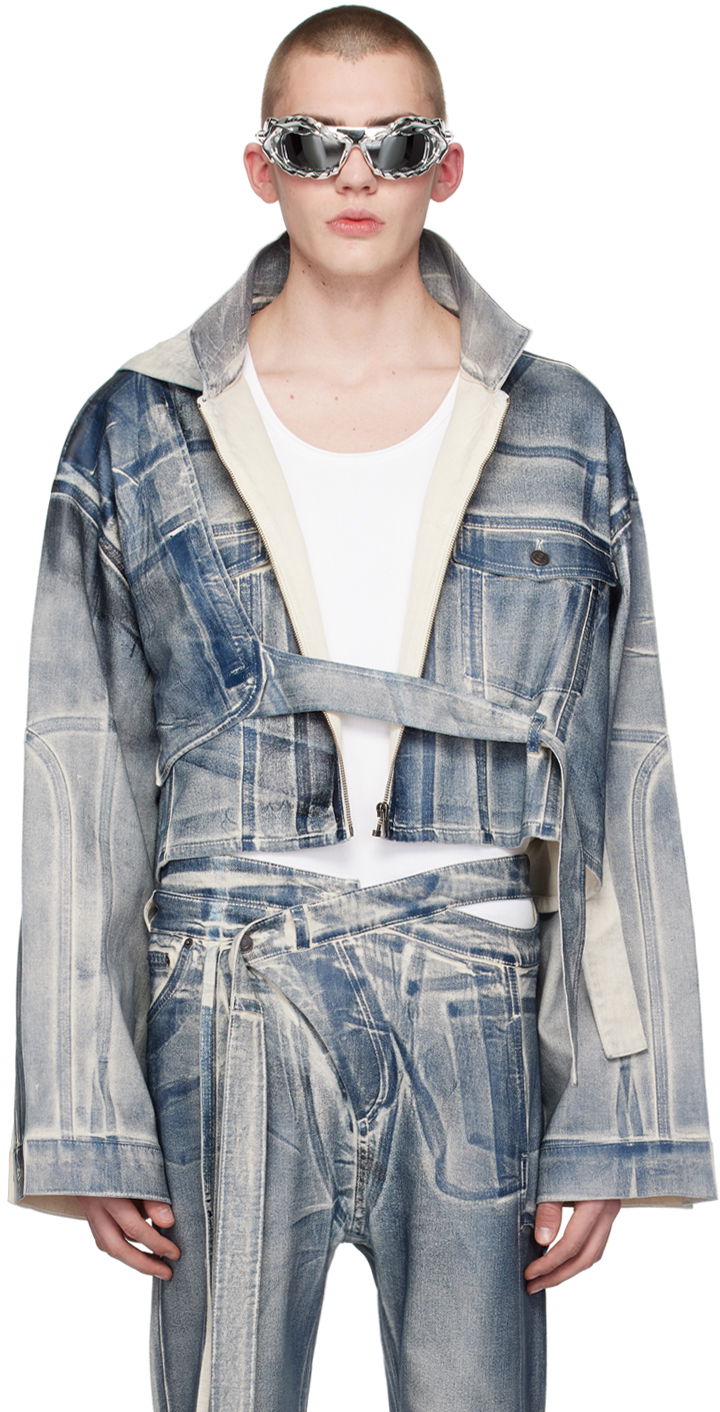 Jakke Ottolinger Ottolinger Exclusive Cropped Denim Jacket Blå | 1701908E