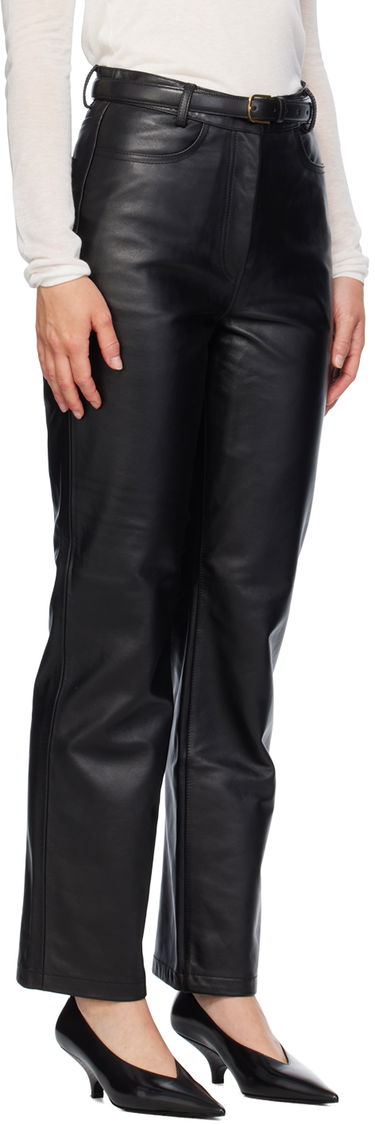 Bukser TOTEME Straight Leather Pants Sort | 243-WRB0195-LE0065, 1