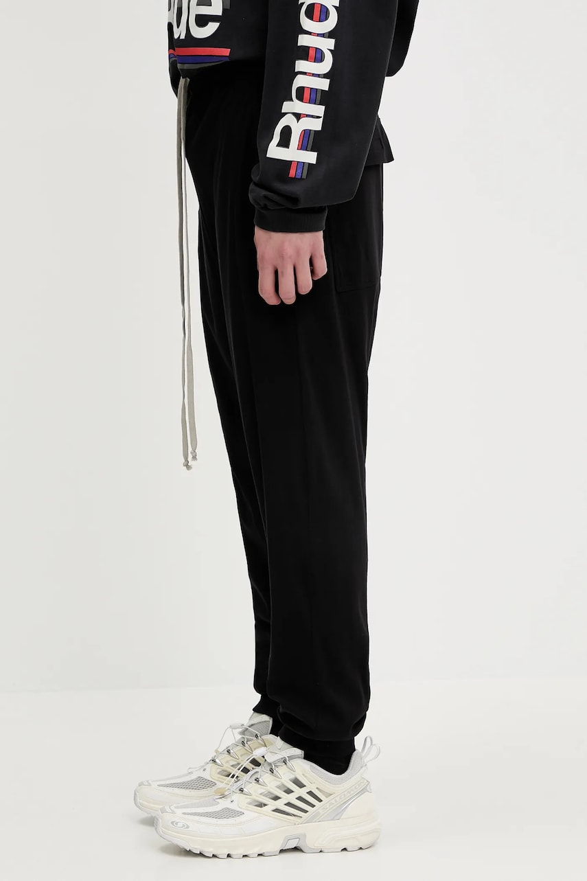 Joggingbukser Rick Owens Rick Owens DRKSHDW Knitted Prisoner Drawstring Drop Crotch Pants Sort | CM01E1690.CHJG, 1
