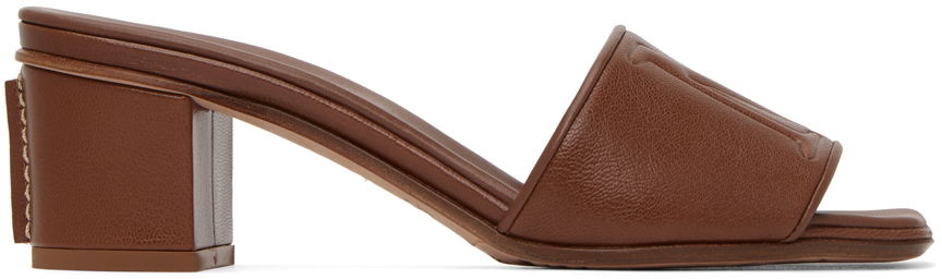Sneakers og sko Max Mara Max Mara Embossed Heeled Sandals Brun | 2345211131600 MM81128, 0