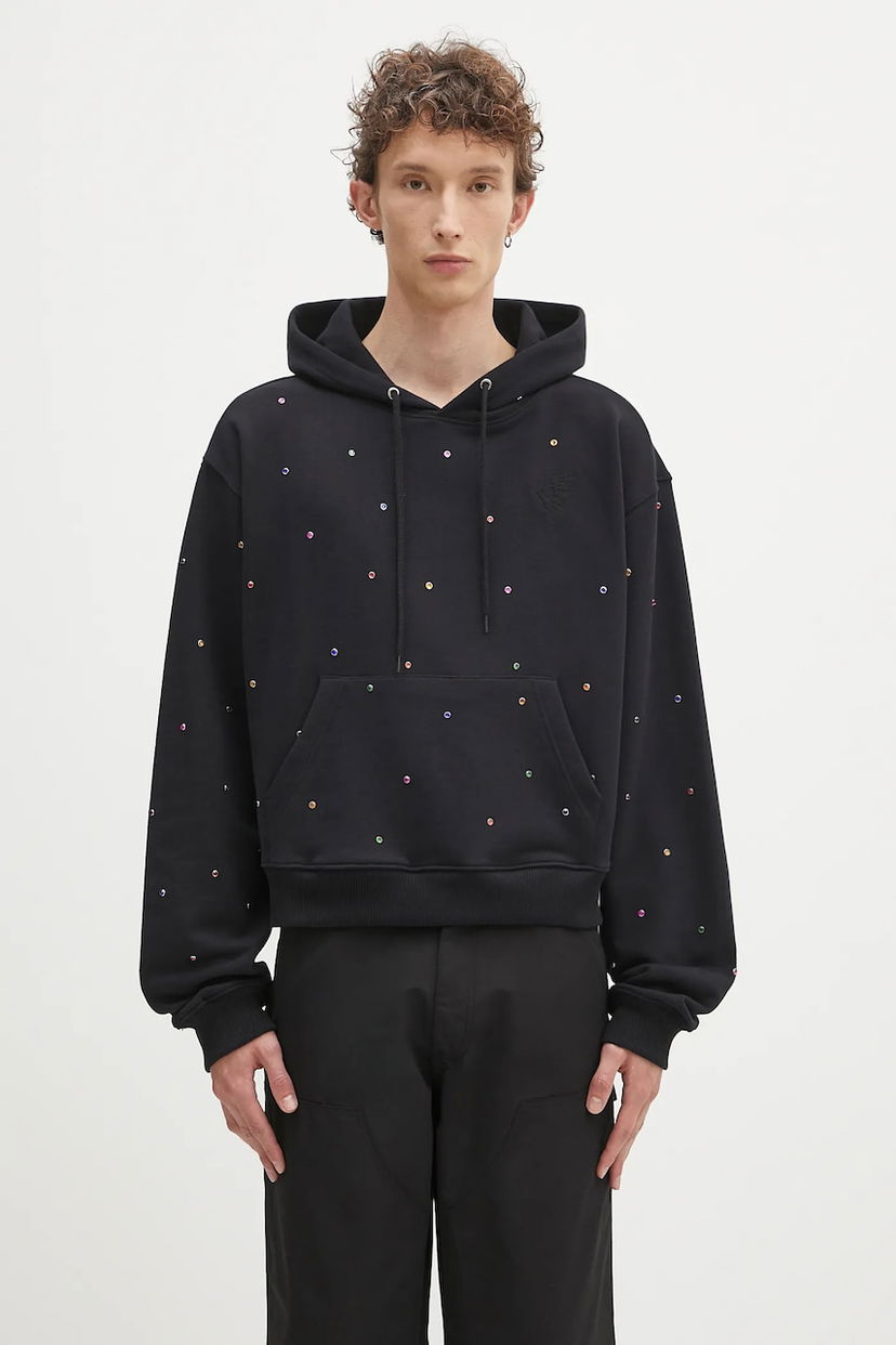 Sweatshirt Sky High Farm Sky High Farm Studded Cropped Hoodie Sort | SHF07T041